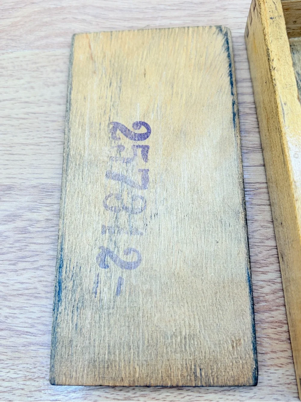 Vintage 1930-1960's Wood Pencil Box Sliding Lid Dovetails